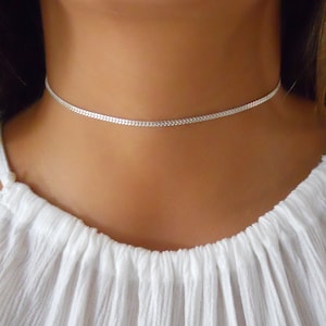 925 Sterling Silver Choker, Silver Chain Necklace, Silver Choker Necklace, Layering Silver Choker, #339