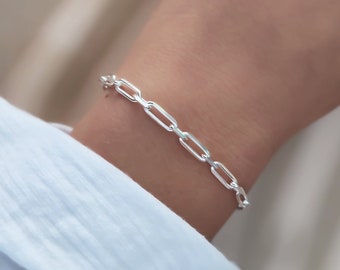 Sterling Silver Bracelet For Women, Silver Chain Bracelet, Figaro Bracelet, Everyday Bracelet, Layered Bracelet, Gift For Her,