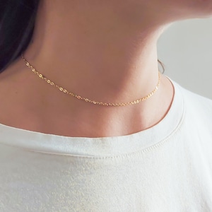 Gold filled choker, gouden kettingchoker, gouden chokerketting voor vrouwen, sierlijke gouden ketting, minimalistische gouden choker, eenvoudige gouden choker