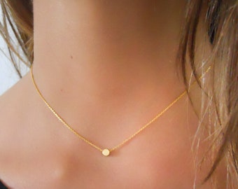 Gold Dot Halskette, Goldketten für Frauen, Zierliche Goldkette, Minimalistische Goldkette, Einfache Goldkette, Jeden Tag Goldkette