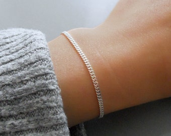 Dainty Sterling Silver Gourmet Chain Bracelet #575