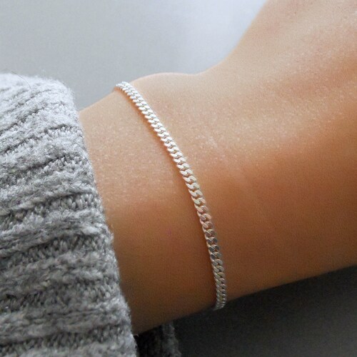Dainty Sterling Silver Gourmet Chain Bracelet #575