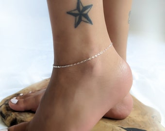 Ankle Bracelet, Sterling Silver Anklet, Chain Anklet, Anklet For Women, Foot Jewelry, Dainty Anklet, Beach Anklet, Simple Anklet,annikabella