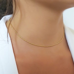 Gold Choker, Gold Choker Necklace for Women, Rope Chain Necklace, Dainty Gold Choker, Minimalist Gold Necklace, Simple Choker, annikabella