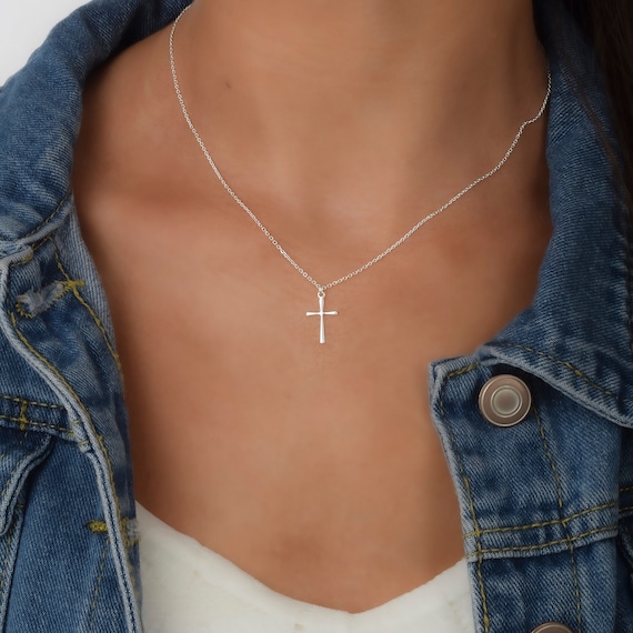 Dainty Sterling Silver Cross Necklace Dainty Sterling Silver Cross Necklace