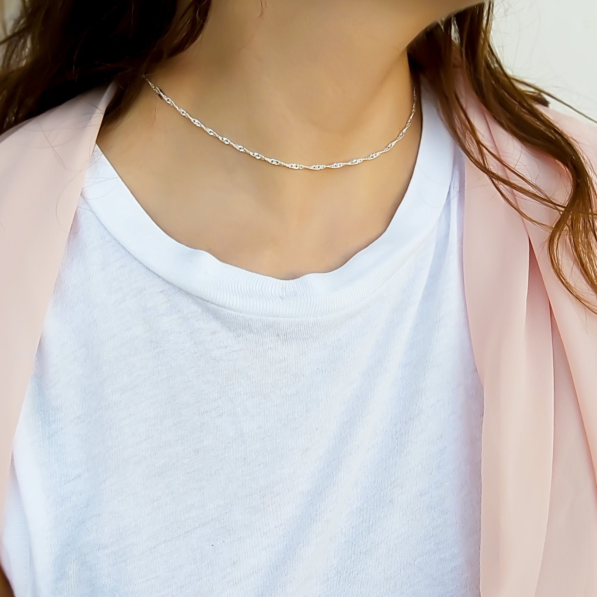 Female silver necklace new arrivals