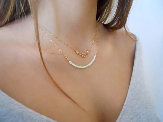 Download Items similar to Layered Gold Necklace Set - Bird ...