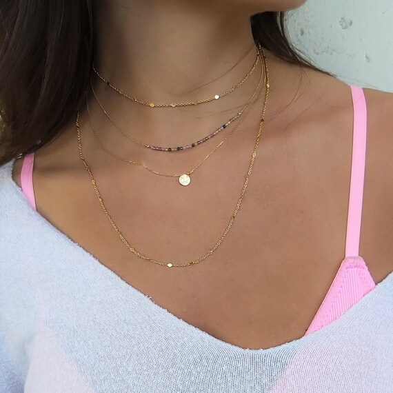 Women Gold Pendant Necklace Gold Charm 