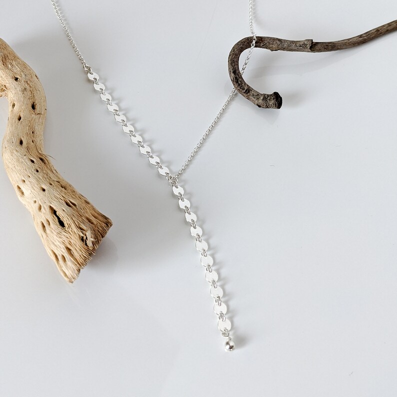 Lariat Necklace Silver Sterling Silver Lariat Necklace Long Etsy