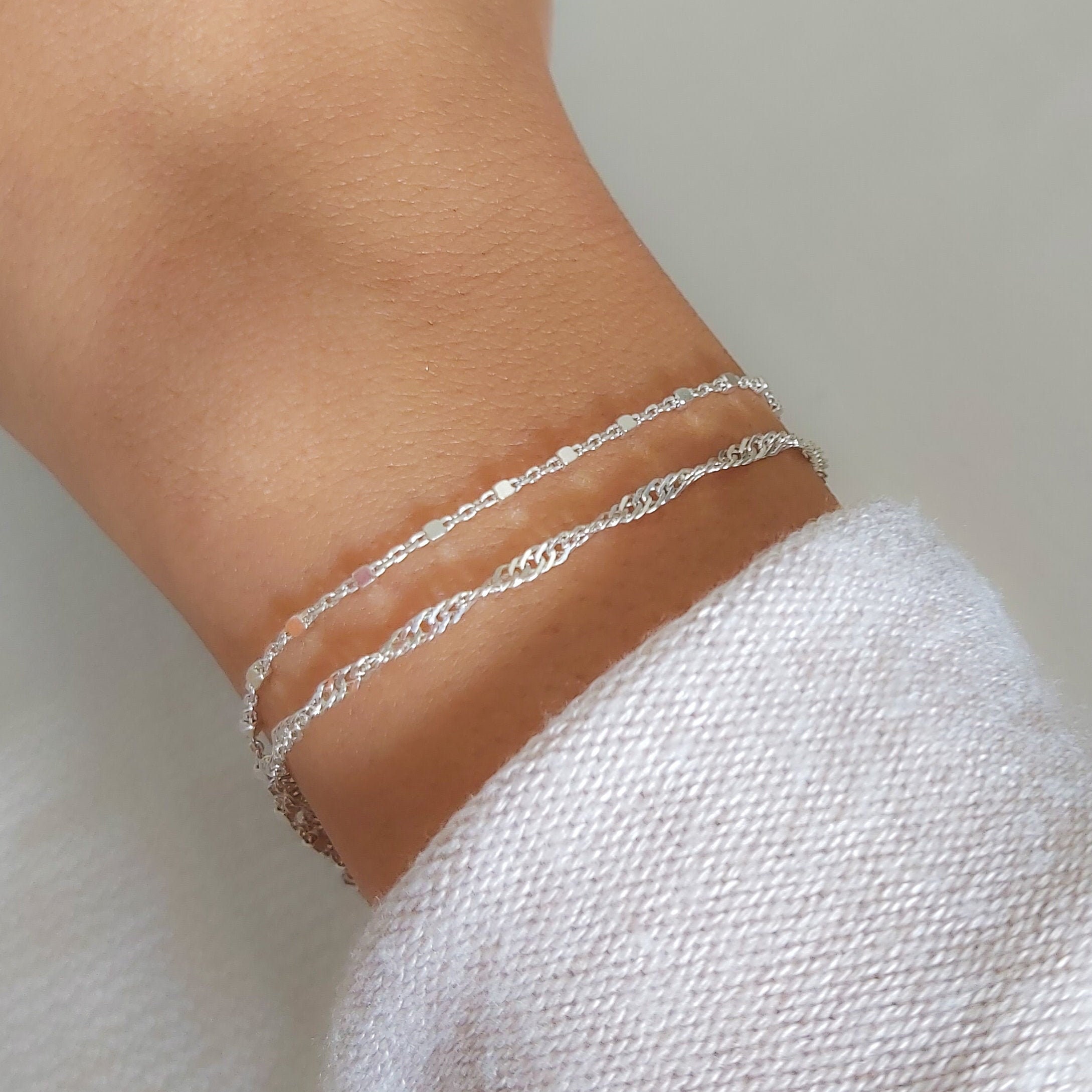 Sterling Silver Bracelet for Women Stacking Bracelet - Etsy