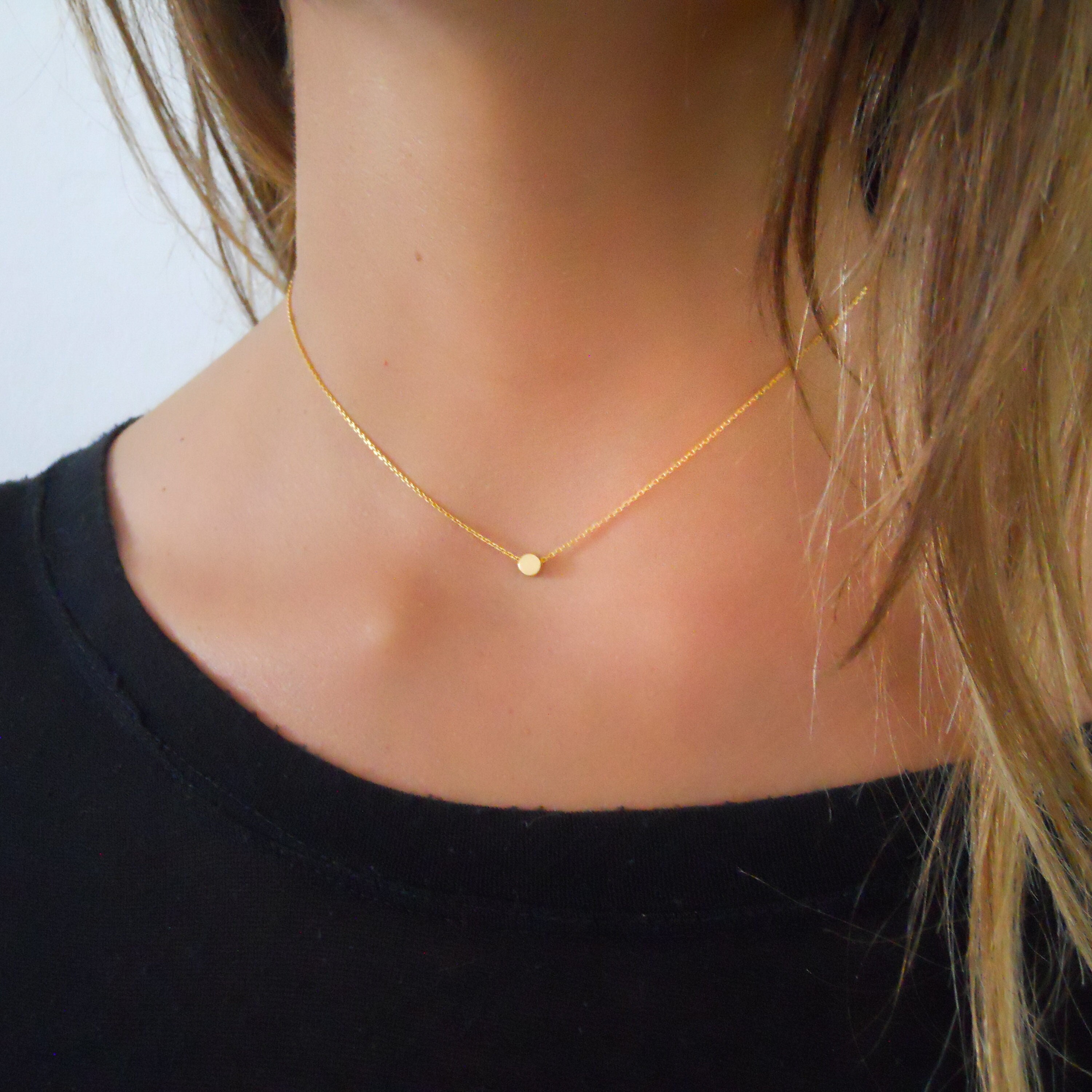 Gold Dot Necklace, Gold Necklaces for Women, Dainty Gold Necklace,  Minimalist Gold Necklace, Simple Gold Necklace, Everyday Gold Necklace 