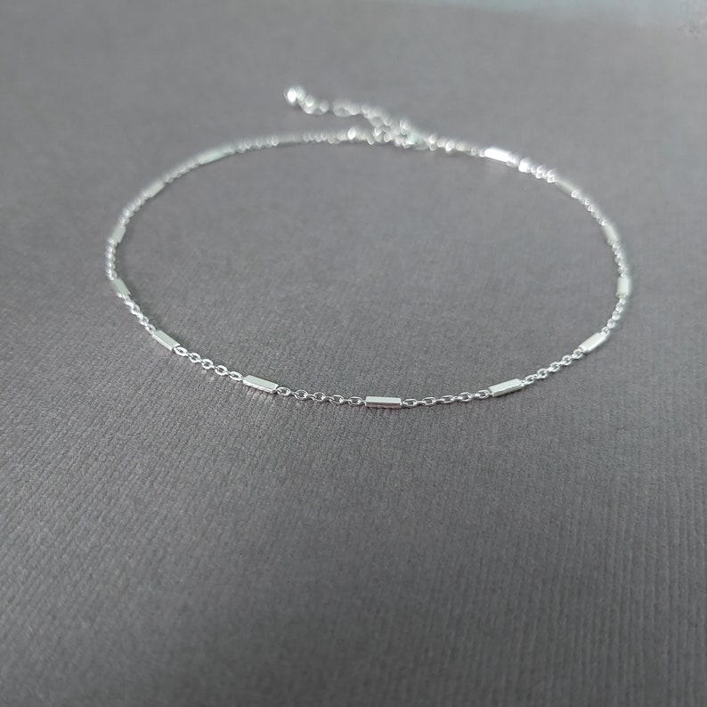 Dainty Sterling Silver Cain Anklet 829 image 2