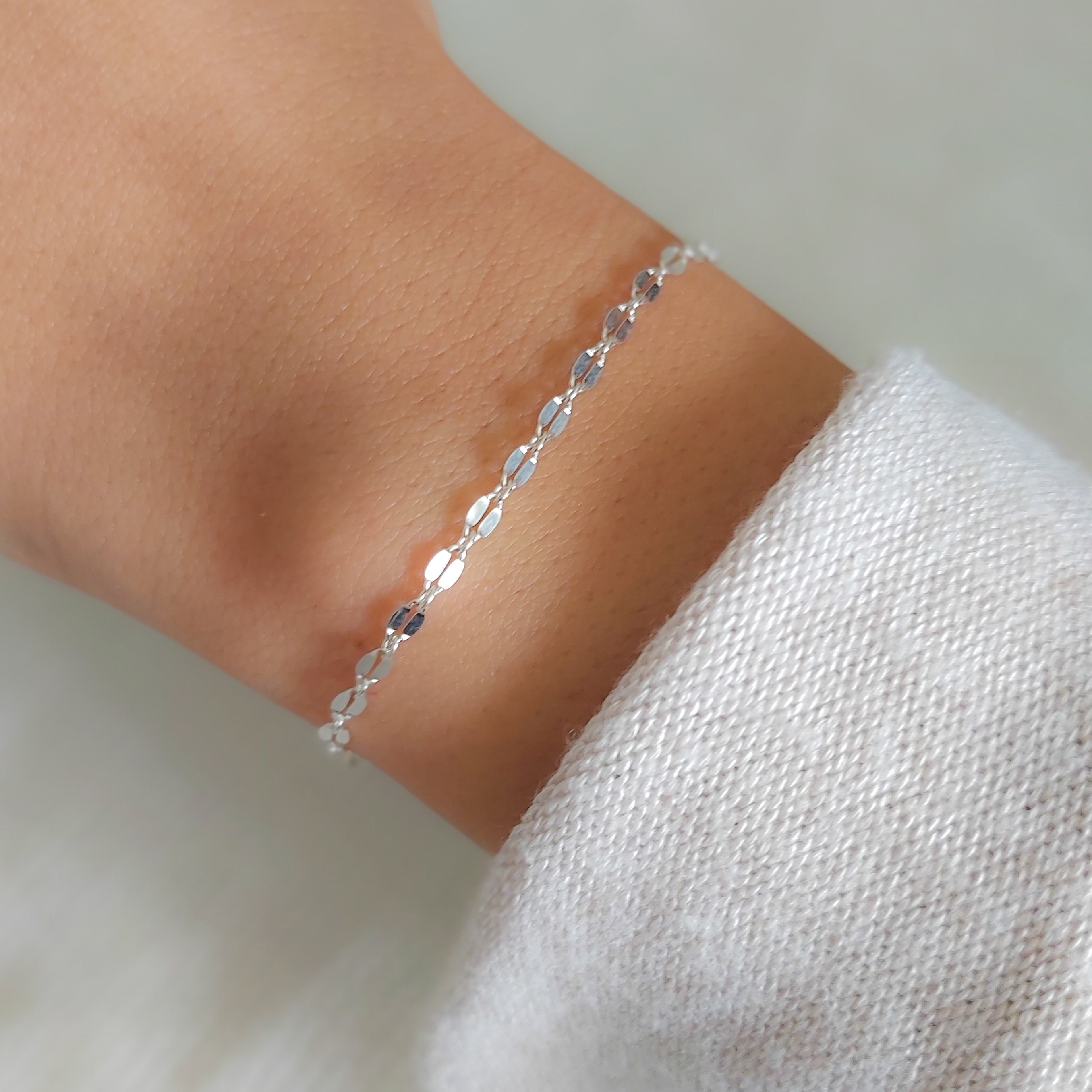 Alloy Beads Sterling Silver Bangle Bracelet For Girls & Women