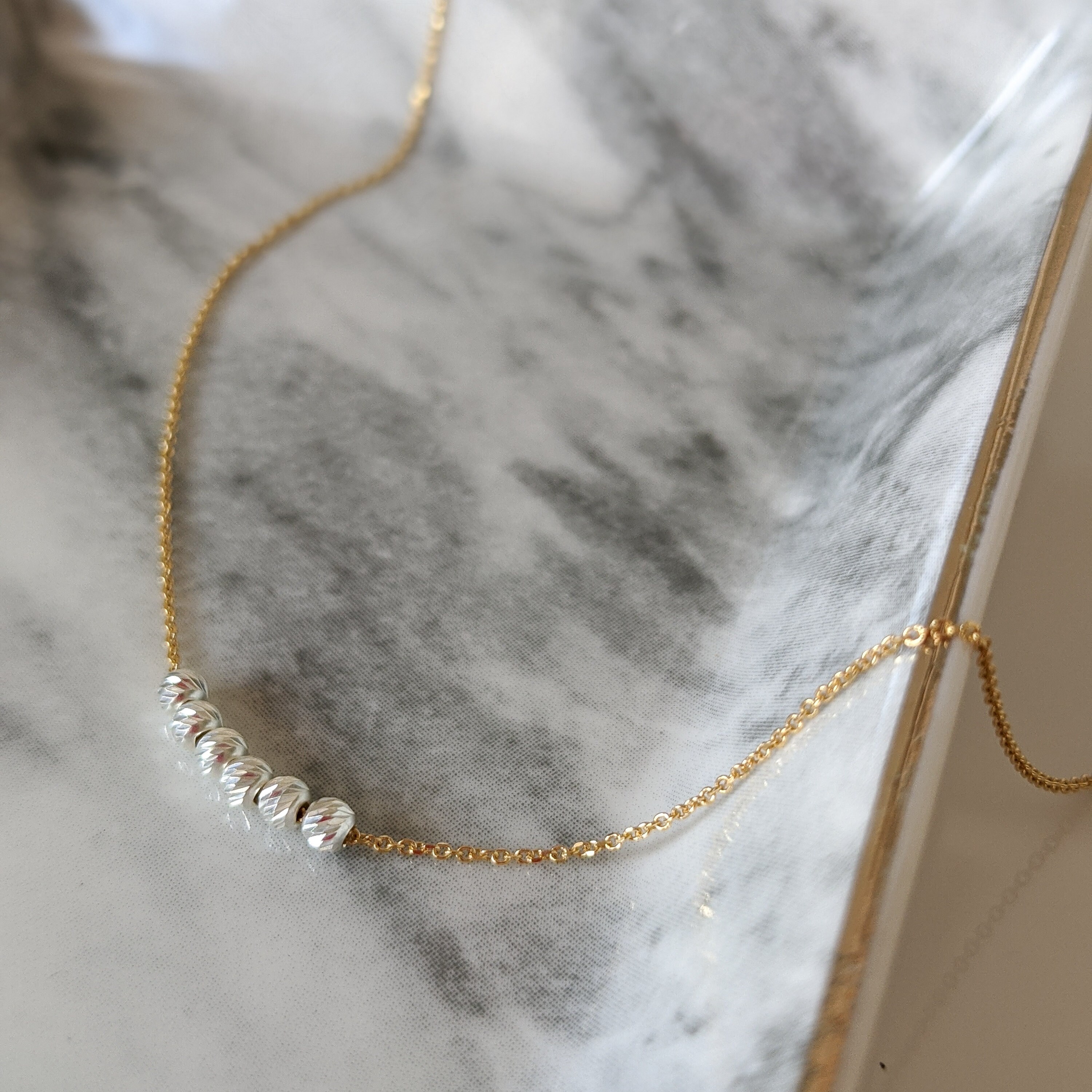 Gold and silver beaded necklace online