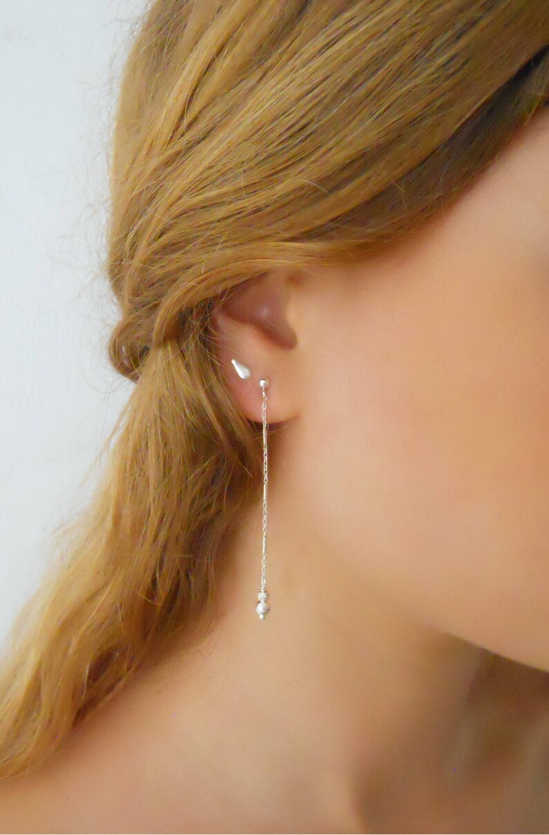 silver delicate earrings