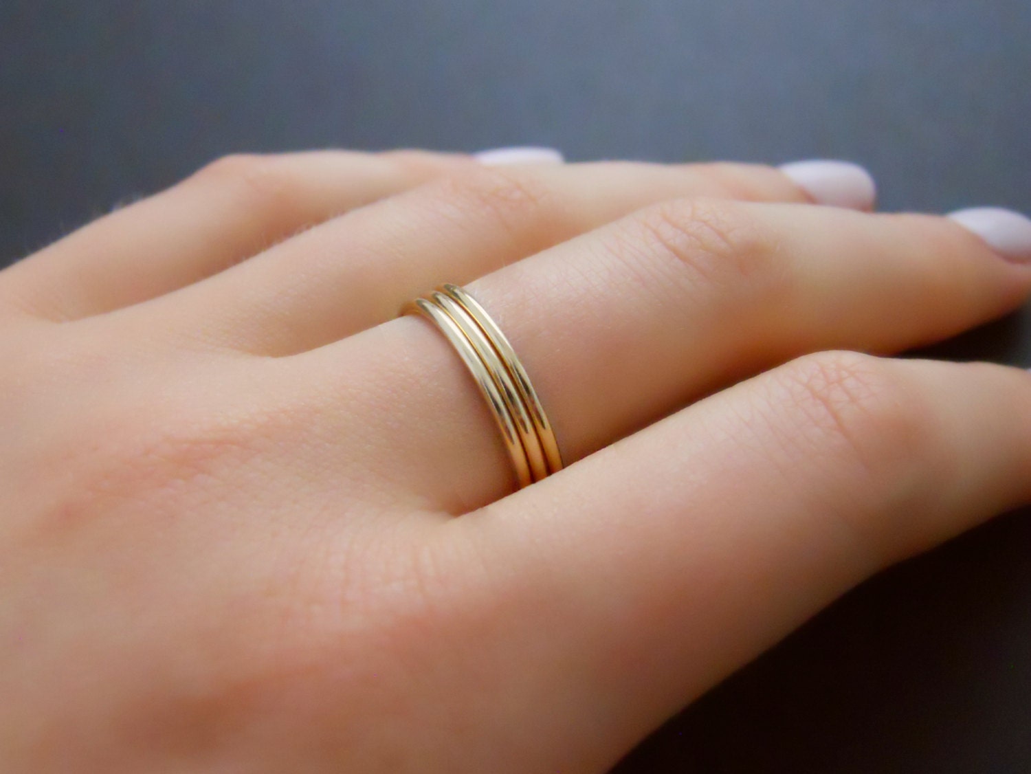 Thin Gold Filled Ring Skinny Gold Ring Minimal Round Gold Etsy