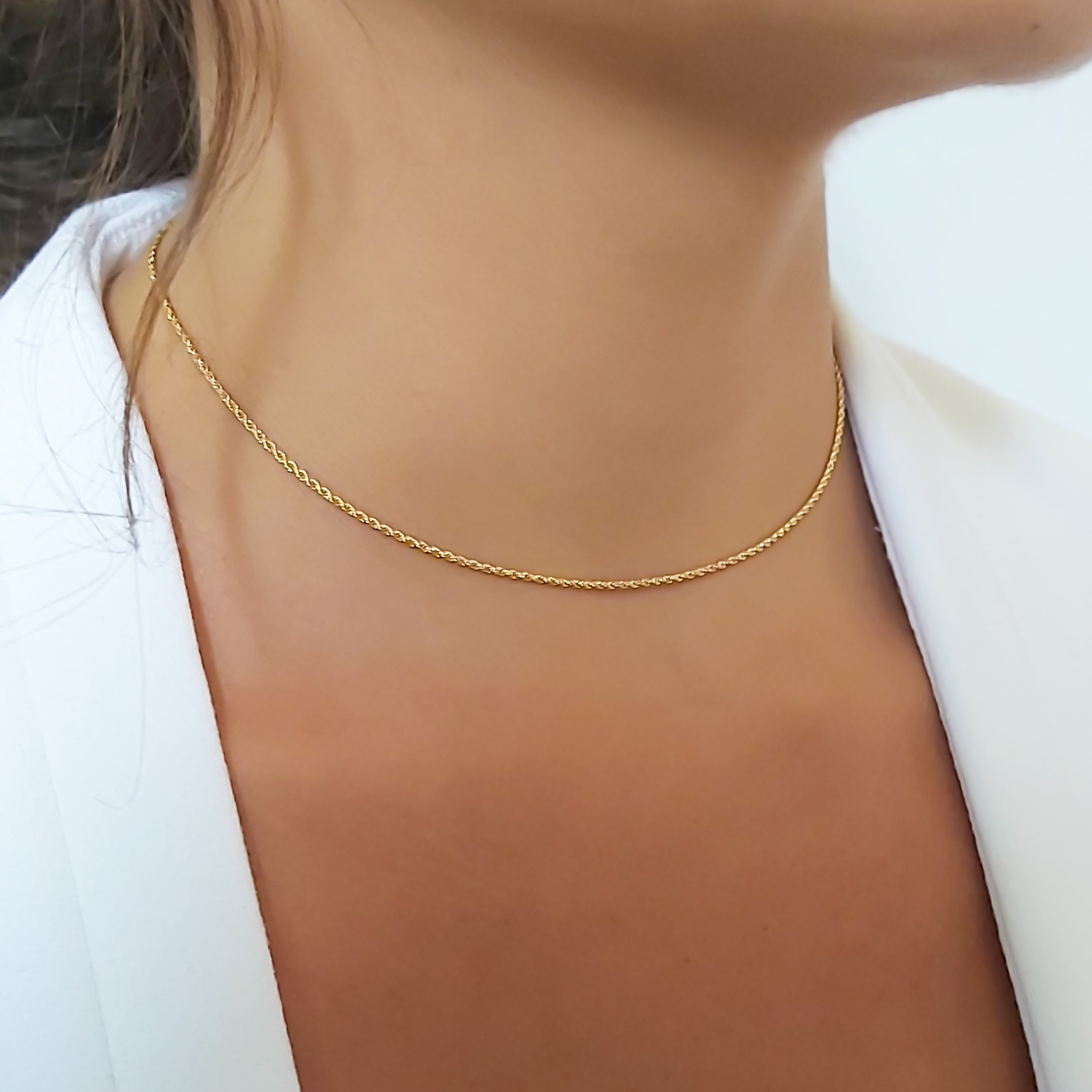 Real Gold Choker Necklace Etsy Singapore