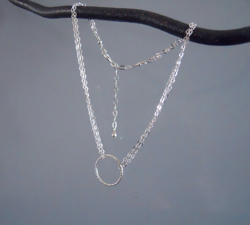 Sterling Silver Circle Anklet Delicate Sterling Silver image 2