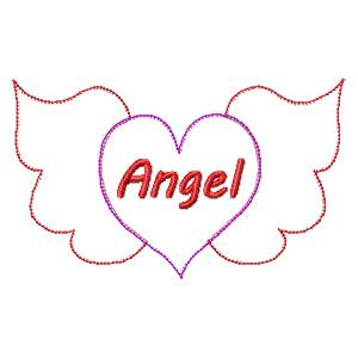 Angel Wings Applique Machine Embroidery Raggy Frayed Design Etsy