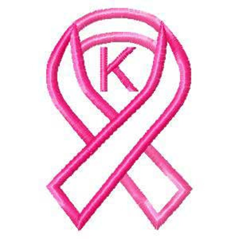 Breast Cancer Machine Applique Monogram Ribbon Embroidery Design Satin