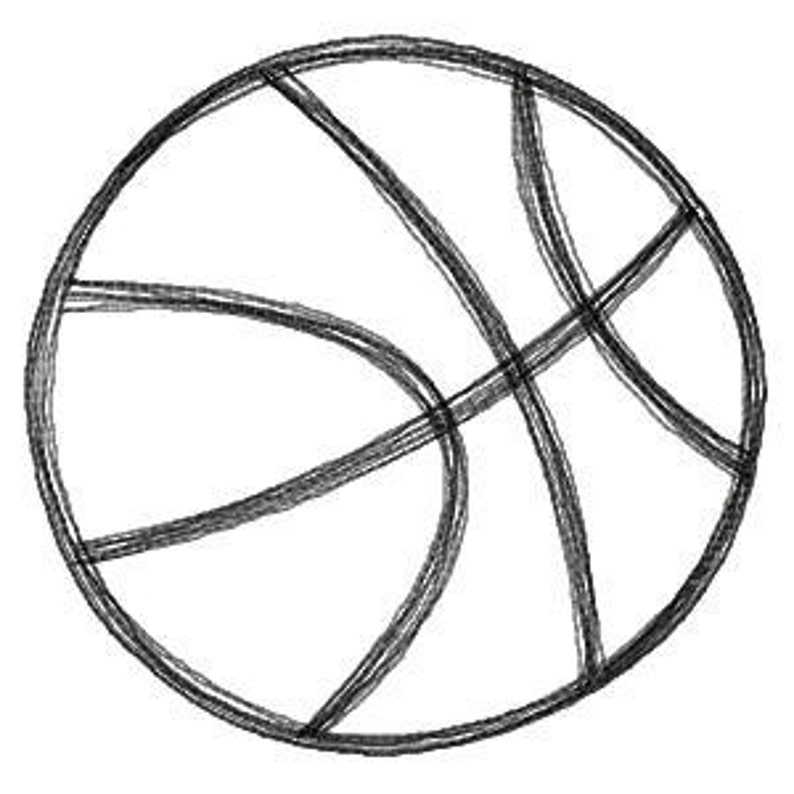 Basketball Sports Scribble Machine Applique Design Raggy Etsy