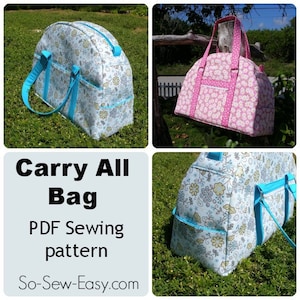 Carry All Bag - PDF Sewing  pattern - weekender or carry-on luggage