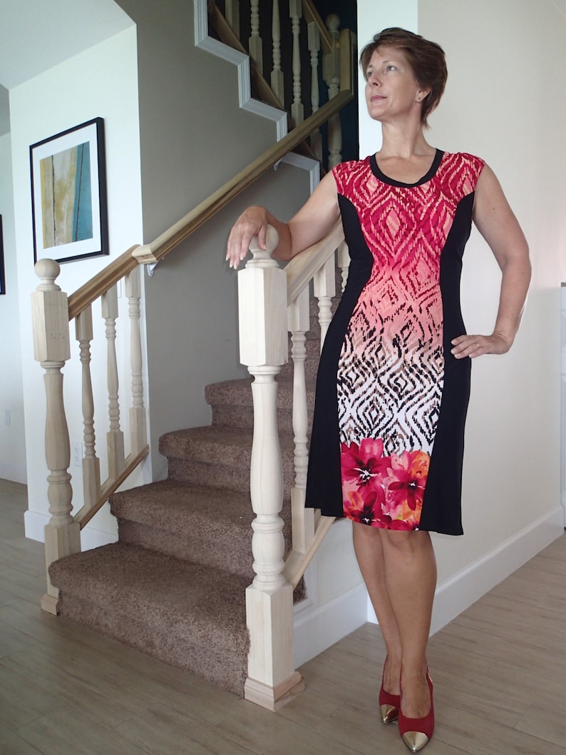Color Block Dress PDF Sewing Pattern Etsy