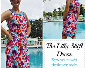 Lilly Shift Dress  - PDF Sewing  pattern