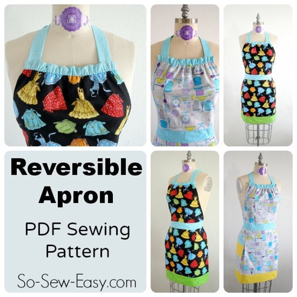 Fully reversible apron  - PDF Sewing  pattern