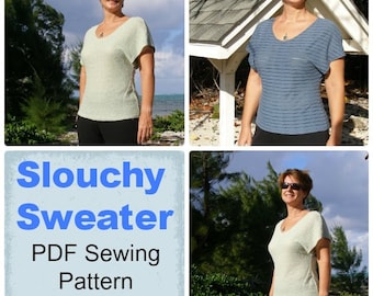 Slouchy Sweater - PDF Sewing  pattern