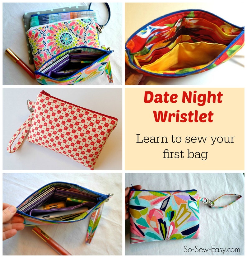 Date Night Wristlet Purse PDF Sewing Pattern Etsy