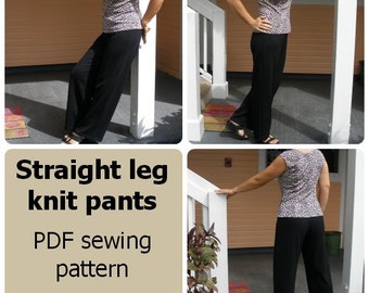 Classic Straight Leg Knit Pants - PDF Sewing  pattern