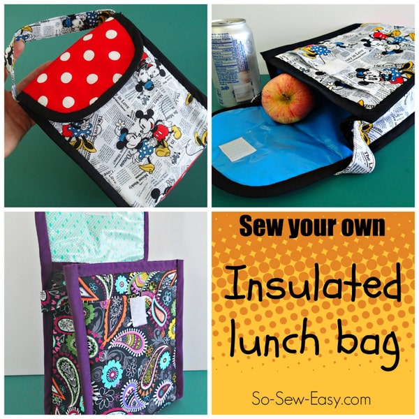 Insulated Lunch Bag - PDF Sewing  pattern