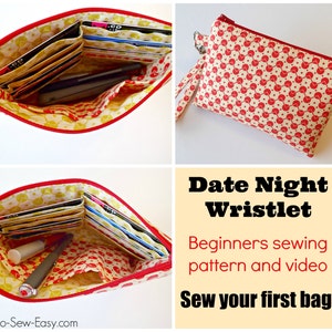 Date Night Wristlet Purse - PDF Sewing  pattern