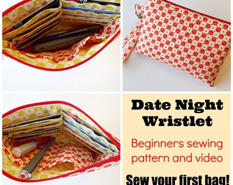 Date Night Wristlet Purse - PDF Sewing  pattern