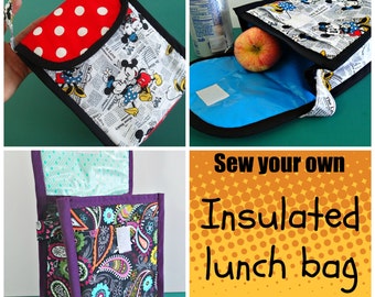 Insulated Lunch Bag - PDF Sewing  pattern