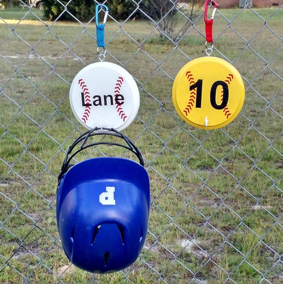 Personalized Baseball or Softball Helmet holder that hangs on Etsy