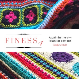 Patrón de manta de crochet de puntadas mixtas Finessa