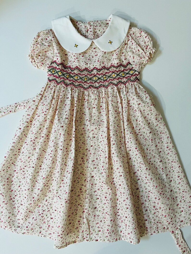 Meleze Hand Smocked Garden Lane - Red Floral