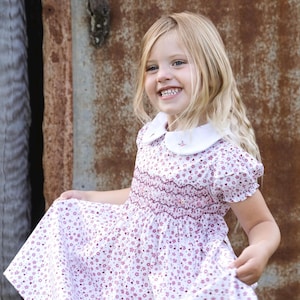Maroon Petal Smocked Dress