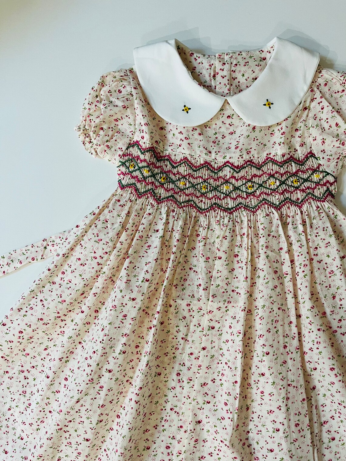 Garden Smocked Ruffle Dress
