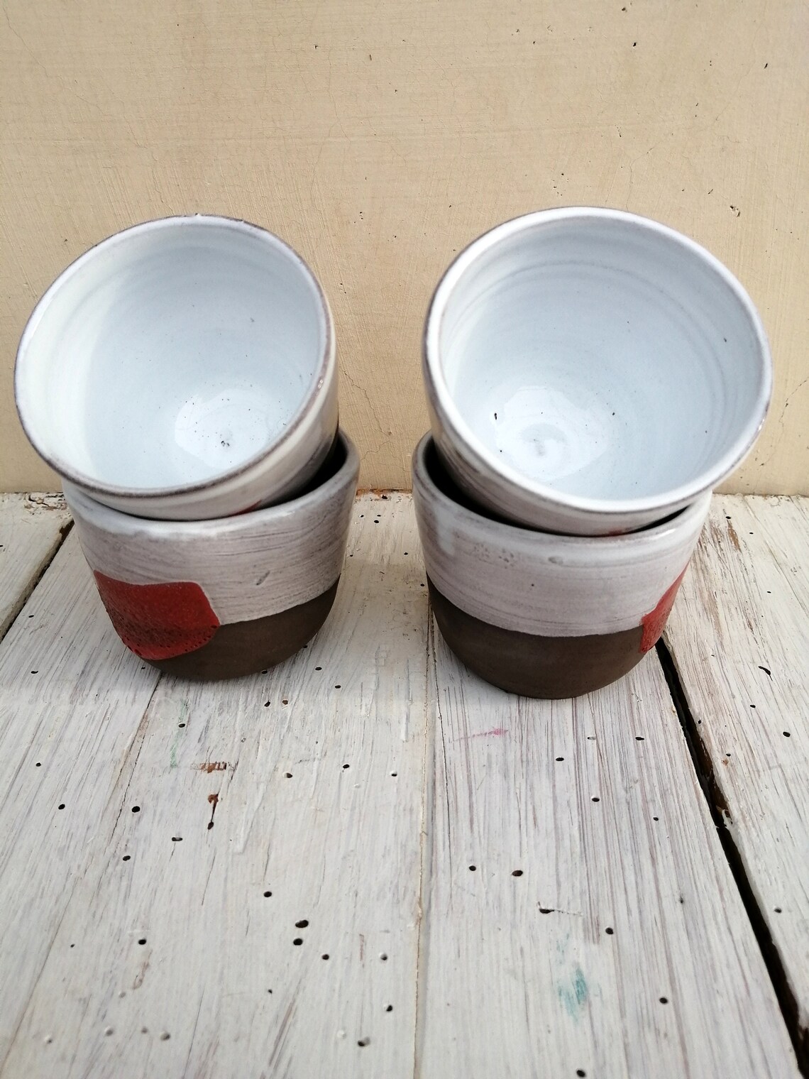 Set von 2 handgefertigte Keramik Tassen Set 2 Keramik Tassen Etsy