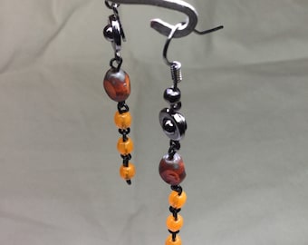 earrings autumn pumpkin patch orange spice haute harvest seasons falling leaves pumpkin patch Burnt orange warm colors wagging tail designs