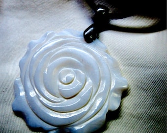 White Shell Rose Necklace white wedding garden beach ceremony wagging tail designs