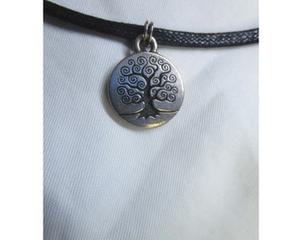 Tree Pendant Necklace: Curly Tree wagging tail designs