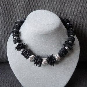 Exclusive necklace / Special necklace / black necklace with silver beads