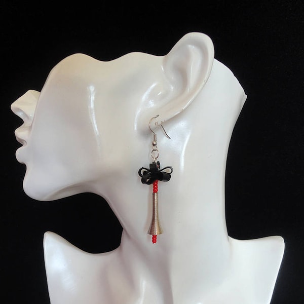 Red black earrings / Special earrings / Elegant earrings