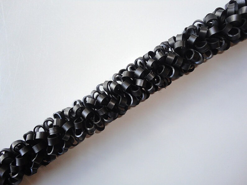 Black chain Chain of recycled bicycle inner tubes Chain of rubber