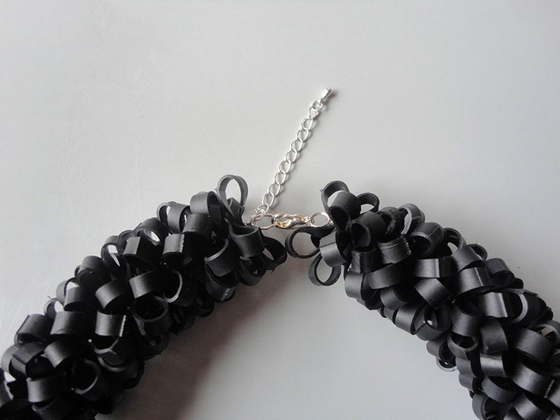 Black chain Chain of recycled bicycle inner tubes Chain of rubber