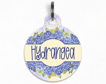 Pet ID Tag | "Hydrangea" - Hydrangea Spring Blossom Dog Tag, Double Sided, Nomadic Tails Bandana Collab